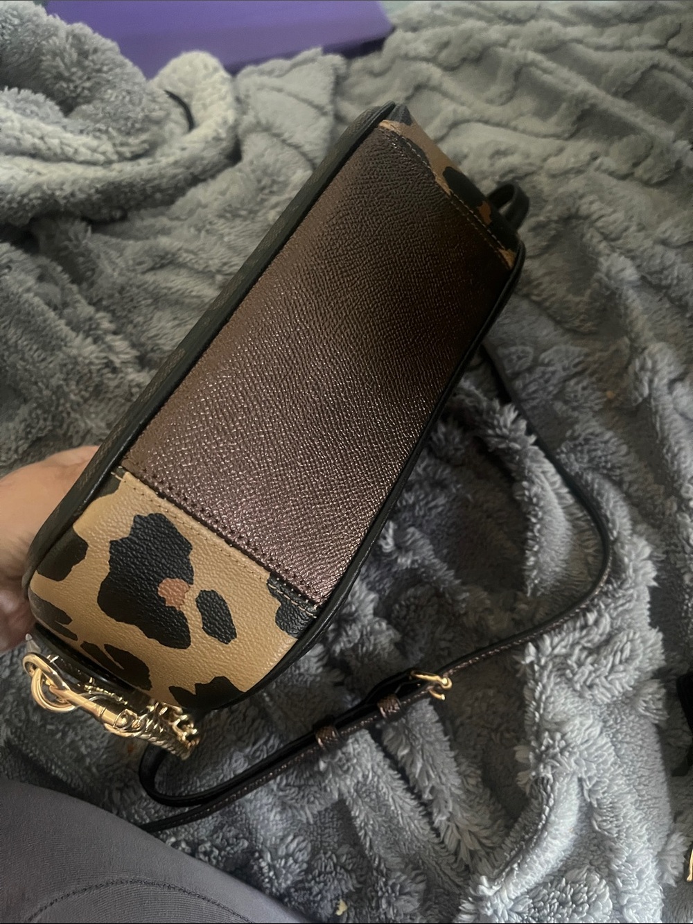 Coach Brown Signature Canvas Crossbody with Gold Logo - Picture 4 of 9